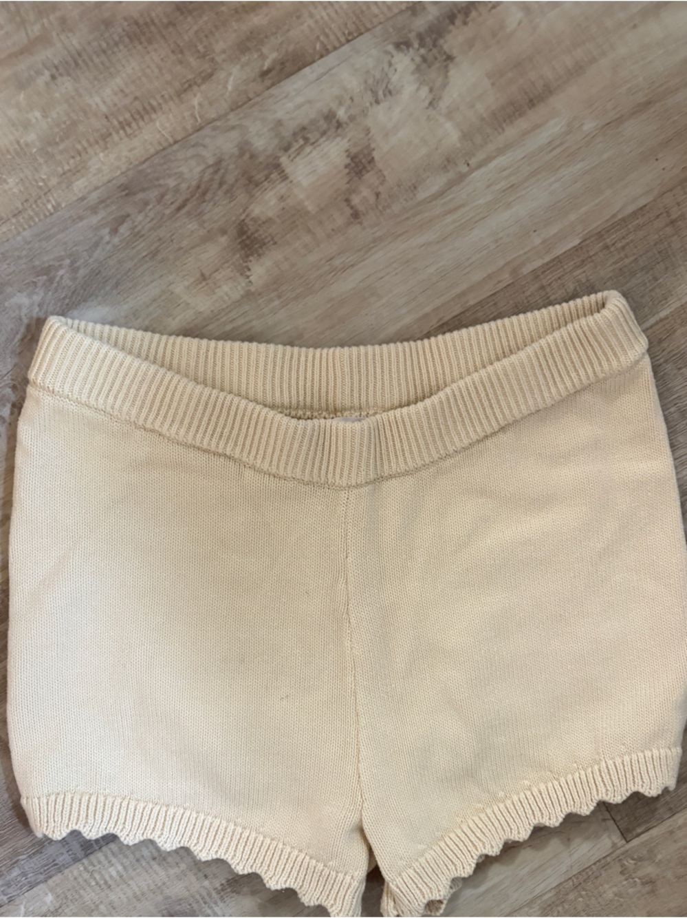 Cotton On Cream Ribbed Knit mini shorts
